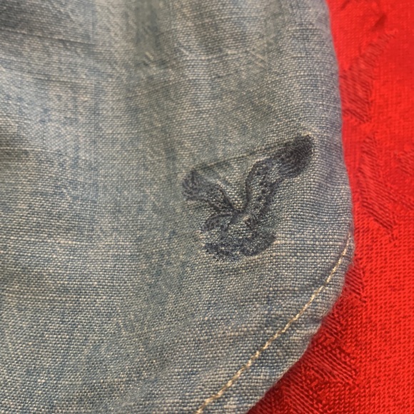 American Eagle Outfitters Prep Fit Button Down 100% Cotton Large Shirt - Picture 8 of 9